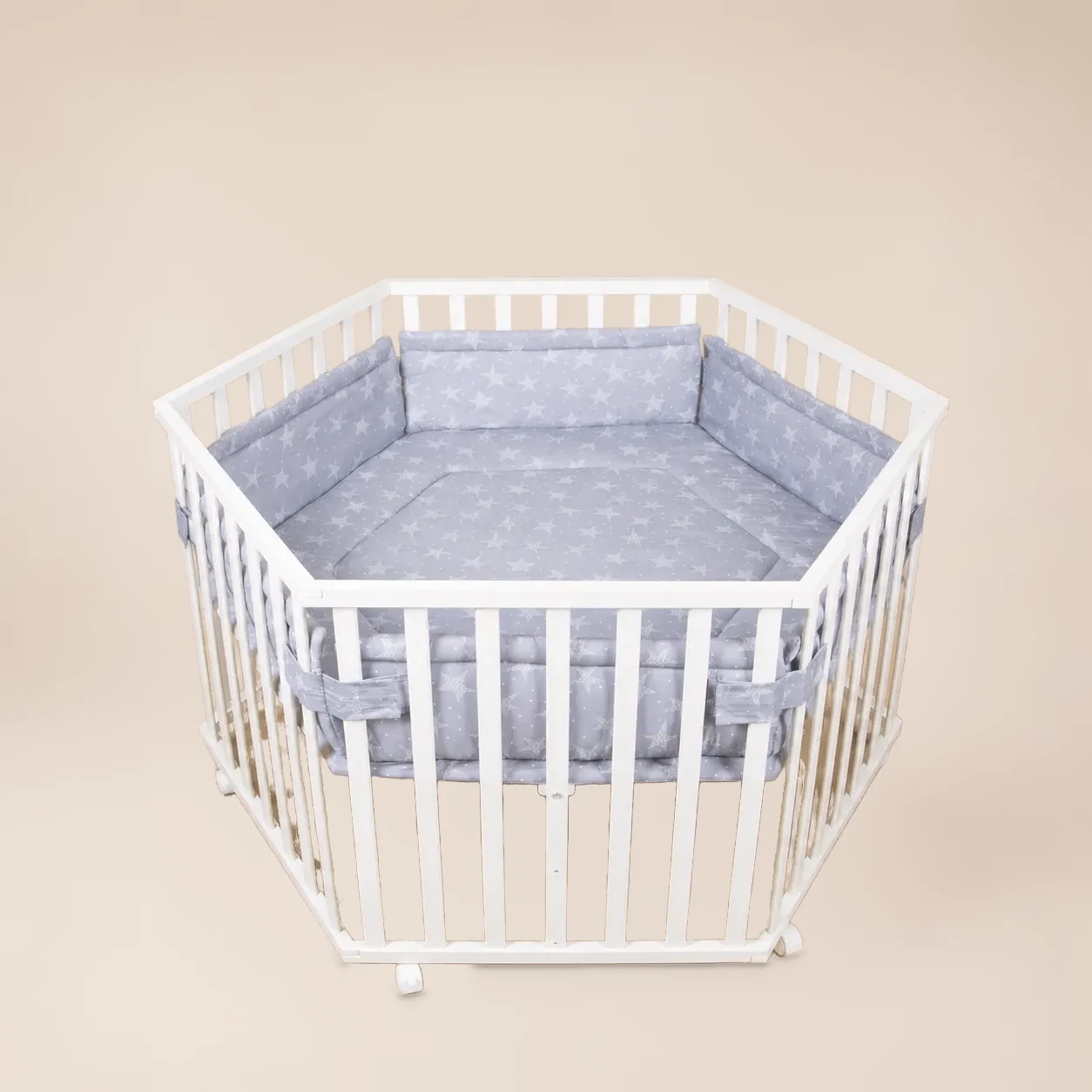 Houten Babybox 6-Hoekig Wit 2