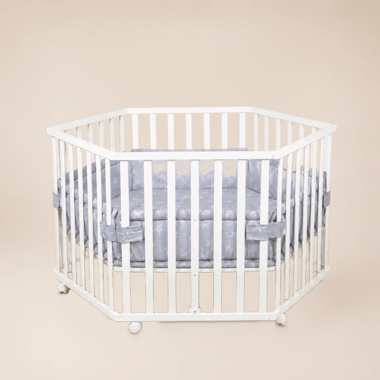 Houten Babybox 6-Hoekig Wit 3