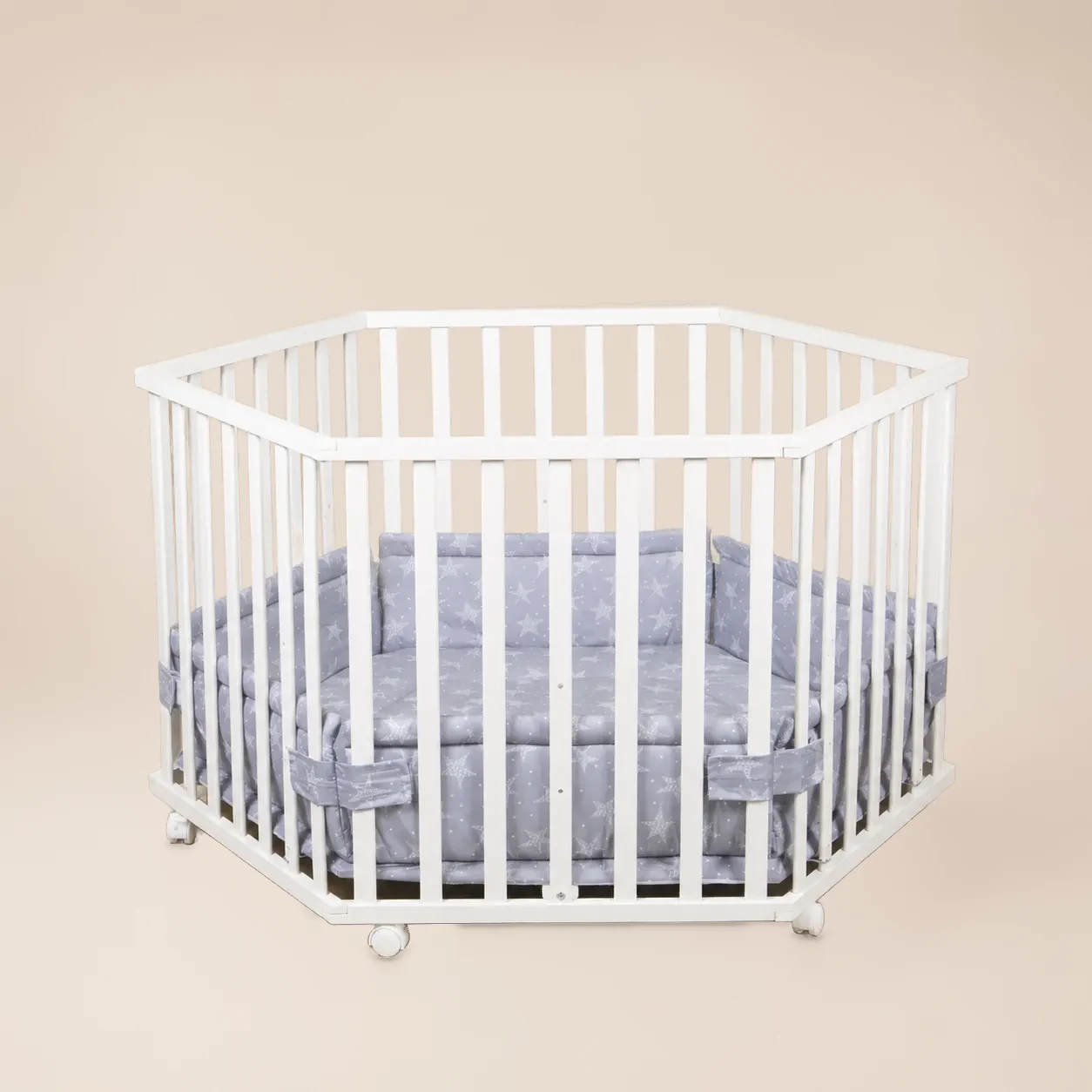 Houten Babybox 6-Hoekig Wit 4