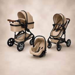 Luxe 3-in-1 Kinderwagen Kaki 1