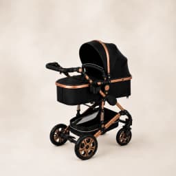 Luxe 3-in-1 Kinderwagen Zwart/Koper 2