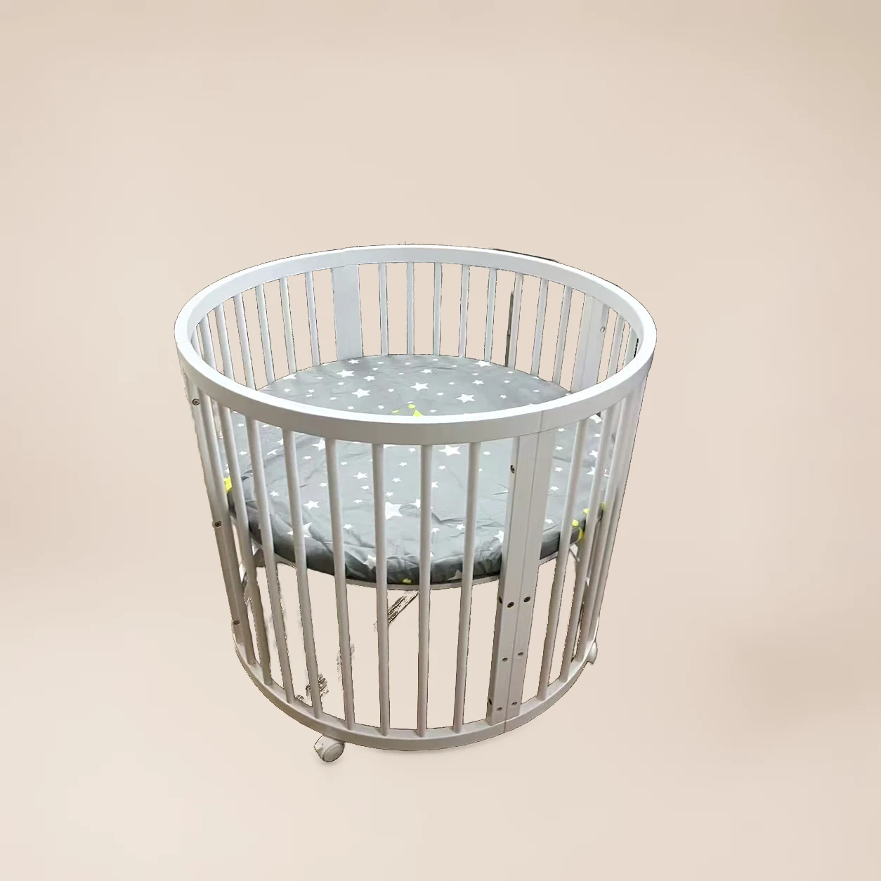 Babybox Rond Hout - Ronde Grondbox met Wielen