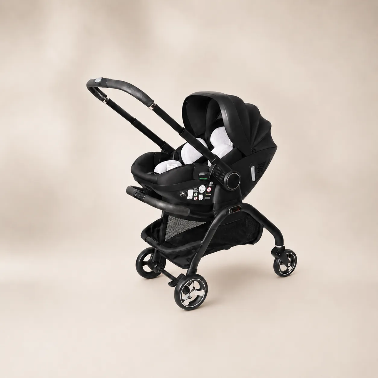 3-in-1 Kinderwagen / Travel System Zwart