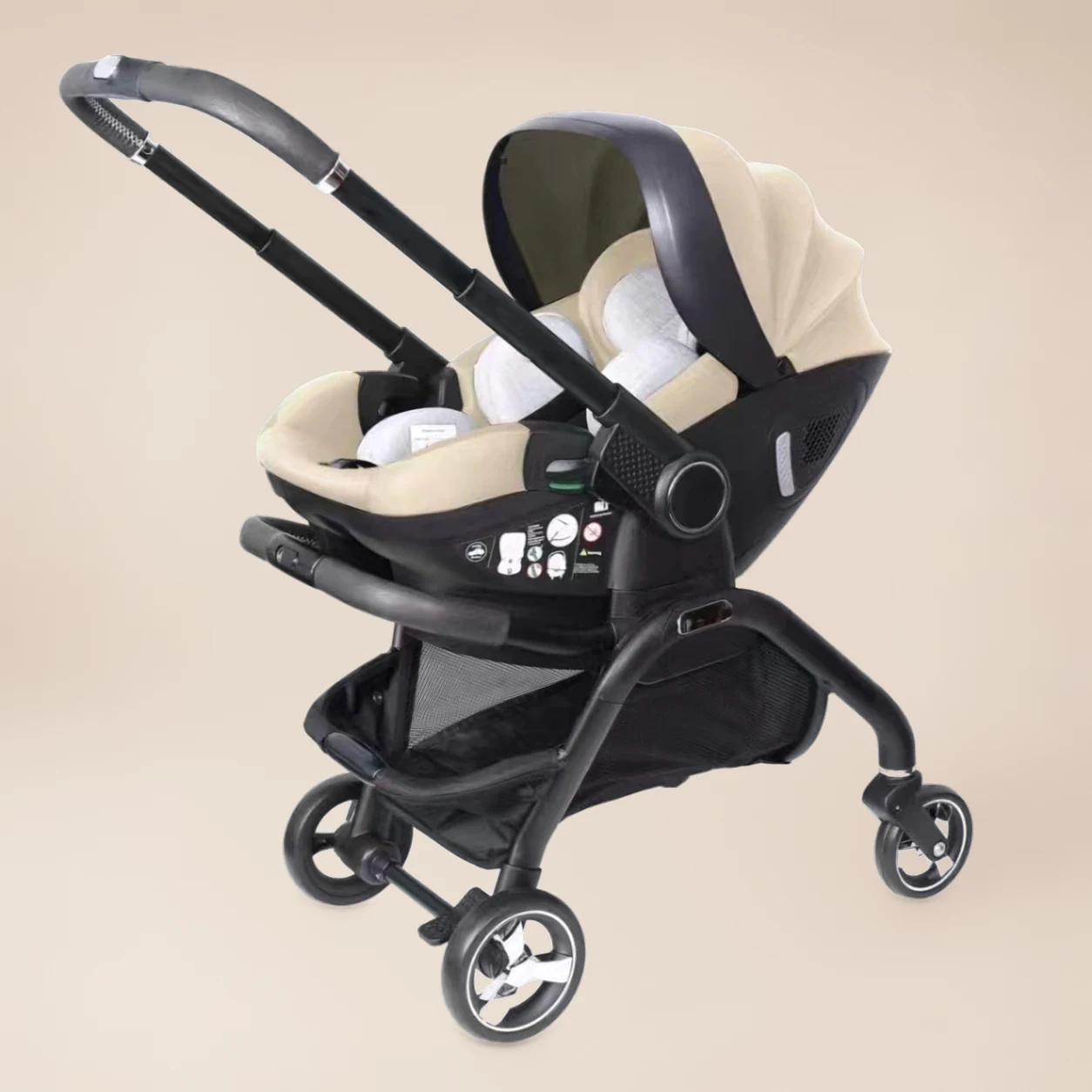 Kinderwagen Travel System 2-in-1 - Autostoel met Onderstel en Boodschappenmand 3