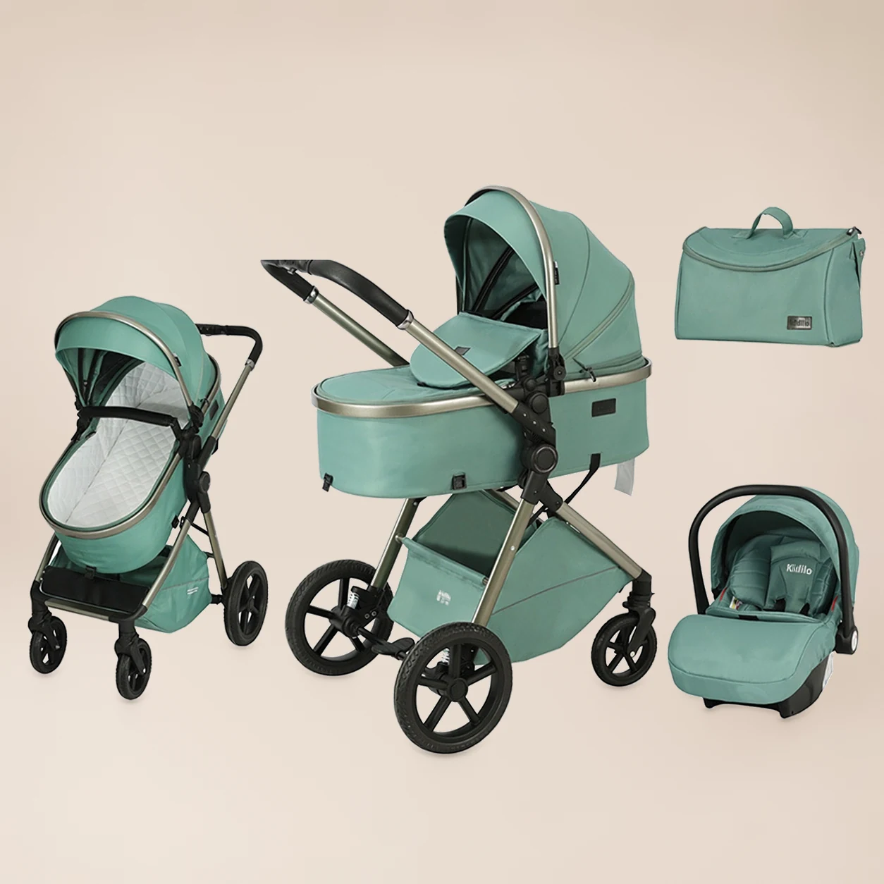 Combi Kinderwagen 3-in-1 Luxe - met Autostoel, Reiswieg en Reistas 3